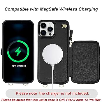 【Bocasal】iPhone13 Pro MAX ケースウォレットストラップ Amazon.com: Bocasal for MagSafe Crossbody Wallet Case